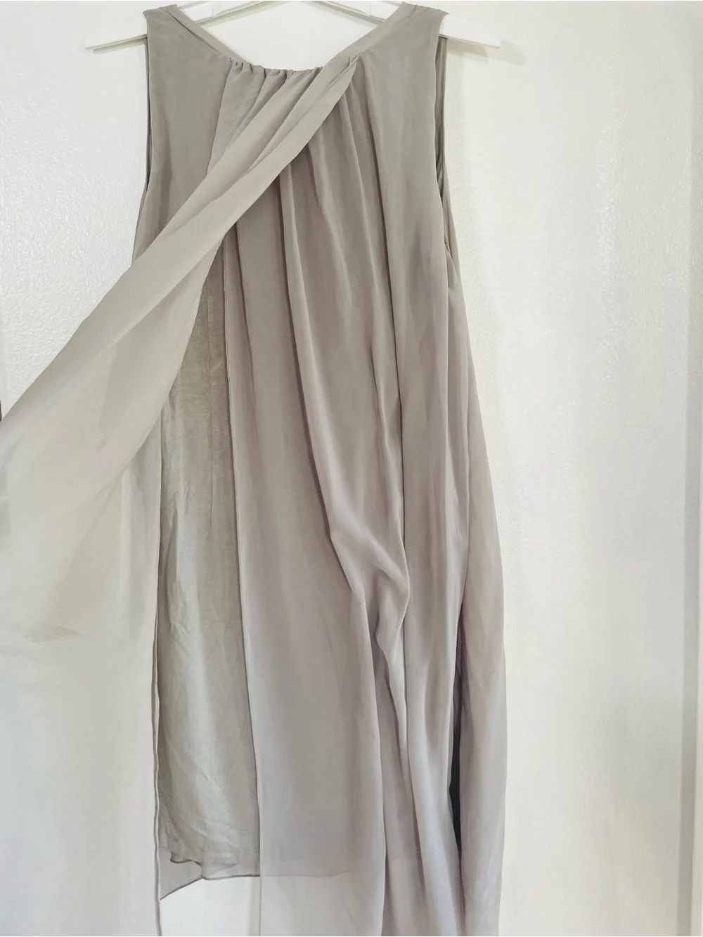Premise Gray Hi-Low Chiffon Open Back Dress Size M - Picture 4 of 6